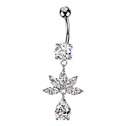 Visací piercing do pupíku