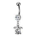 Visací piercing do pupíku želvička