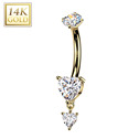 Visací zlatý piercing do pupíku, Au 585/1000