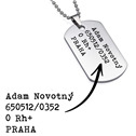 Vojenská známka - dog tag + kuličkový řetízek