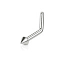 Zahnutý piercing do nosu špička - TITAN