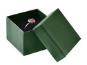 Zelená dárková krabička na prsten/náušnice