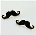 Zlacené náušnice - mustache - knír