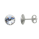 Zlacené ocelové náušnice Crystals from Swarovski® 6mm, CRYSTAL
