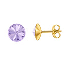 Zlacené ocelové náušnice Crystals from Swarovski® 6mm, VIOLET