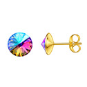 Zlacené ocelové náušnice Crystals from Swarovski® 6mm, VITRAIL LIGHT
