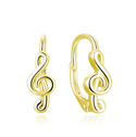 Zlacené stříbrné náušnice houslový klíč