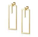 Zlacené visací ocelové náušnice obdélníky