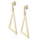 Zlacené visací ocelové náušnice trojúhelníky