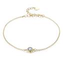 Zlacený dámský stříbrný náramek s čirým zirkonem