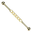 Zlacený industrial piercing řetěz