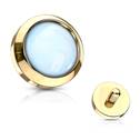 Zlacený microdermal - ozdobná část - průměr 4 mm, barva modrá