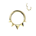 Zlacený ocelový kruh - helix / cartilage / septum piercing