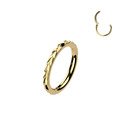 Zlacený ocelový piercing - segment kruh