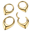 Zlacený ocelový segment kruh - helix / cartilage / tragus piercing