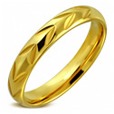 Zlacený ocelový snubní prsten, šíře 4 mm, vel. 55