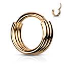 Zlacený piercing kruh segment 1,2 x 10 mm