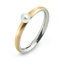 Zlacený titanový prsten s perlou 0145-02