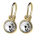 Zlaté dětské náušnice s kameny Crystals from SWAROVSKI®, barva: Crystal