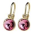 Zlaté dětské náušnice s kameny Crystals from SWAROVSKI®, barva: Light rose