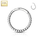 Zlatý piercing - segment kruh, 1,2 x 6 mm, Au 585/1000