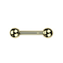 Zlatý piercing cartilage - činka 1,2 x 6 mm, kuličky 3 mm, Au 585/1000