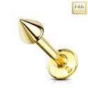 Zlatý piercing do brady - labreta, 1,2 x 10 mm