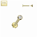 Zlatý piercing do brady - labreta 1,2 x 6 mm, Au 585/1000
