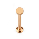 Zlatý piercing do brady - labreta 1,2 x 6 mm, kolečko 3 mm
