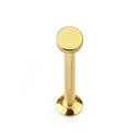 Zlatý piercing do brady - labreta 1,2 x 6 mm, kolečko 4 mm