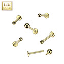 Zlatý piercing do brady - labreta, Au 585/1000