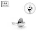 Zlatý piercing do nosu - srdíčko, Au 585/1000