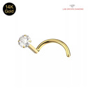 Zlatý piercing do nosu, DIAMANT, Au 585/1000