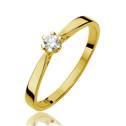 Zlatý zásnubní prsten s diamantem, vel. 52